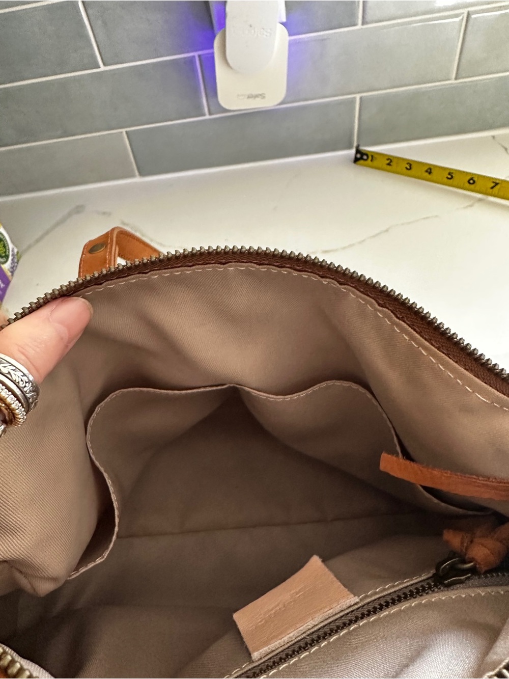 Sundance Leather Satchel in Cognac Brown - Picture 7 of 13